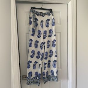 Nicole Miller high waisted wide leg pant with belt